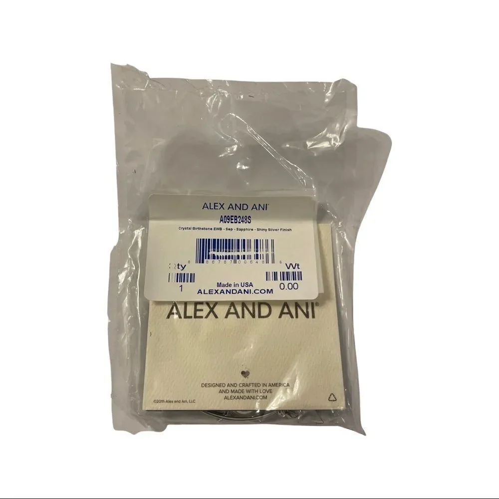 Alex & Ani September Birthstone Charm Bangle, Sapphire - NWT